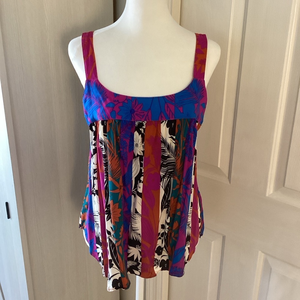 Rose & Olive Multicolor Floral Tank Top Sz S